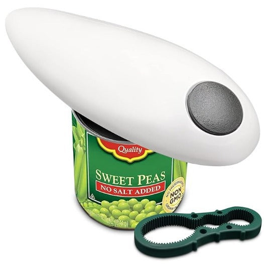 Electric Can Opener with Jar & Bottle Opener – Hands-Free Kitchen Tool