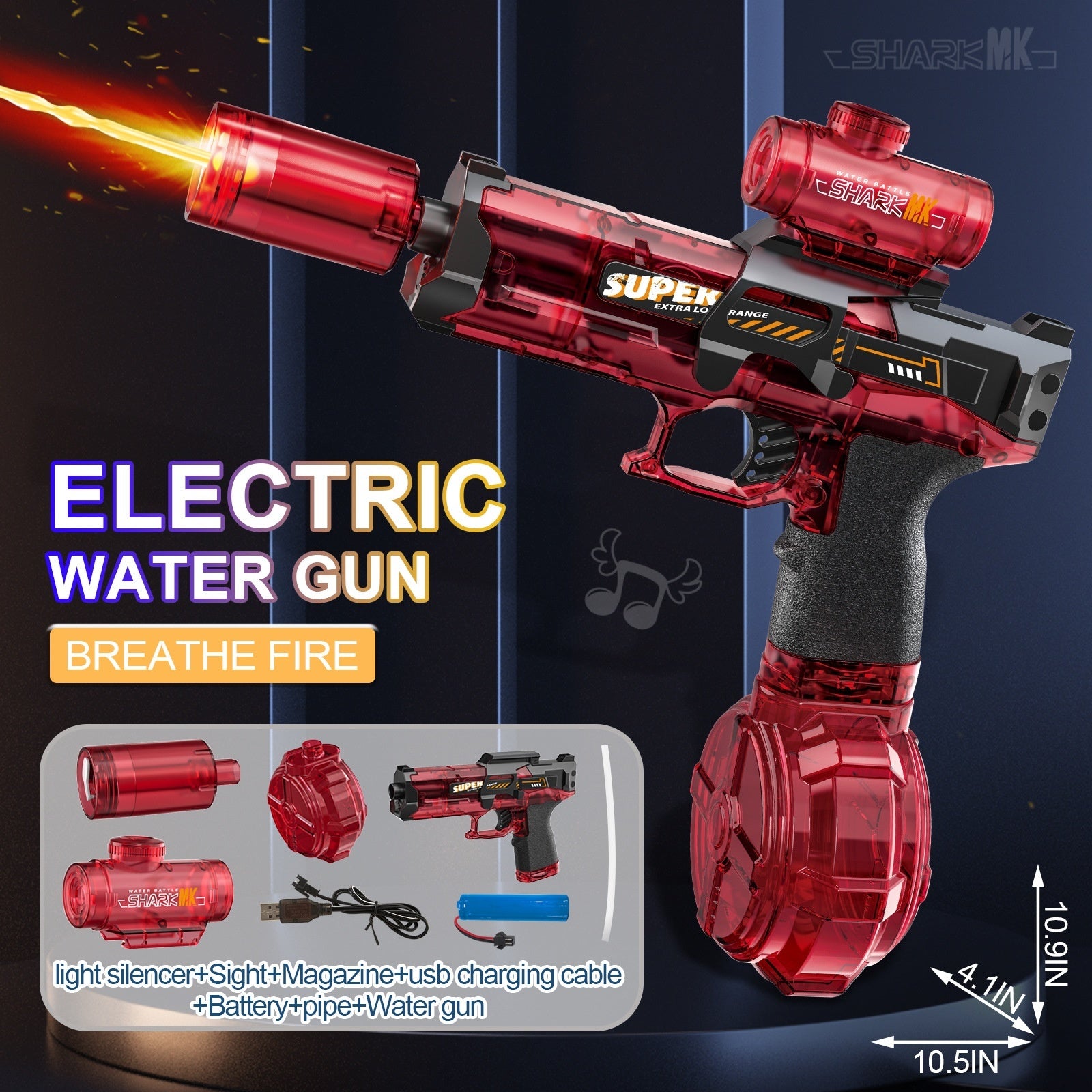 AquaBlaster X™ LED Electric Water Gun – Automatic Recoil Spray Toy for Kids, Summer Outdoor Fun