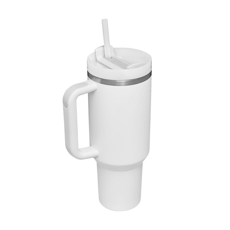40oz Insulated Tumbler with Handle & Straw – Stainless Steel Spill-Proof Travel Mug with Lid for Coffee, Car, Gym, Office & Gifts