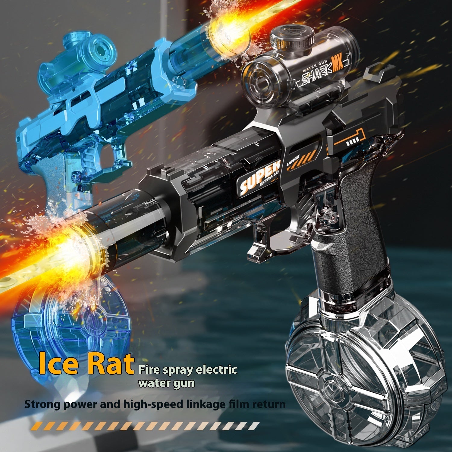 AquaBlaster X™ LED Electric Water Gun – Automatic Recoil Spray Toy for Kids, Summer Outdoor Fun