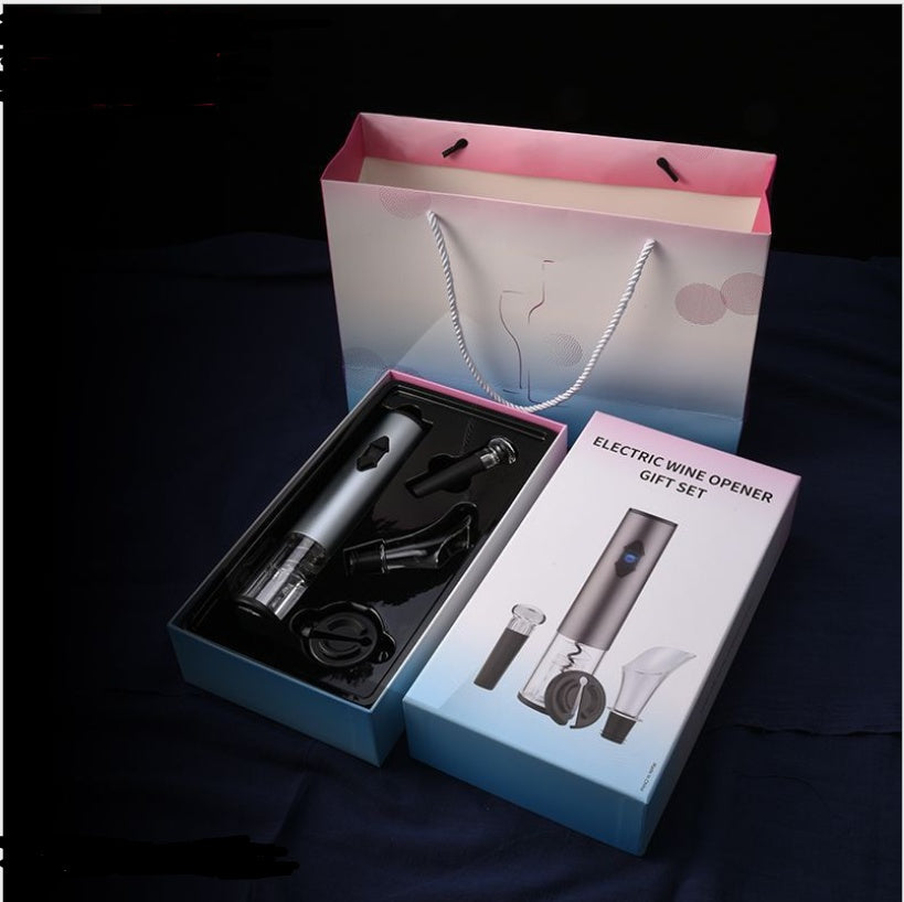 Electric Wine Opener Set – Cordless Corkscrew with Foil Cutter & Charger