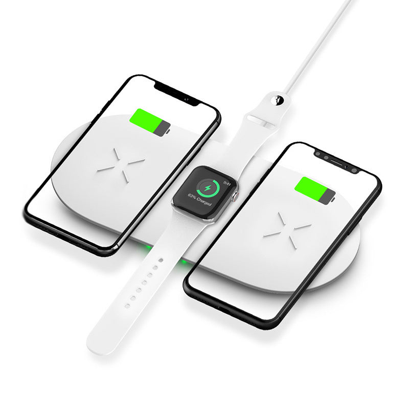 3-in-1 Wireless Charger Station – Dual 15W Fast Charging Dock for iPhone, Apple Watch (Series 1-7) & AirPods