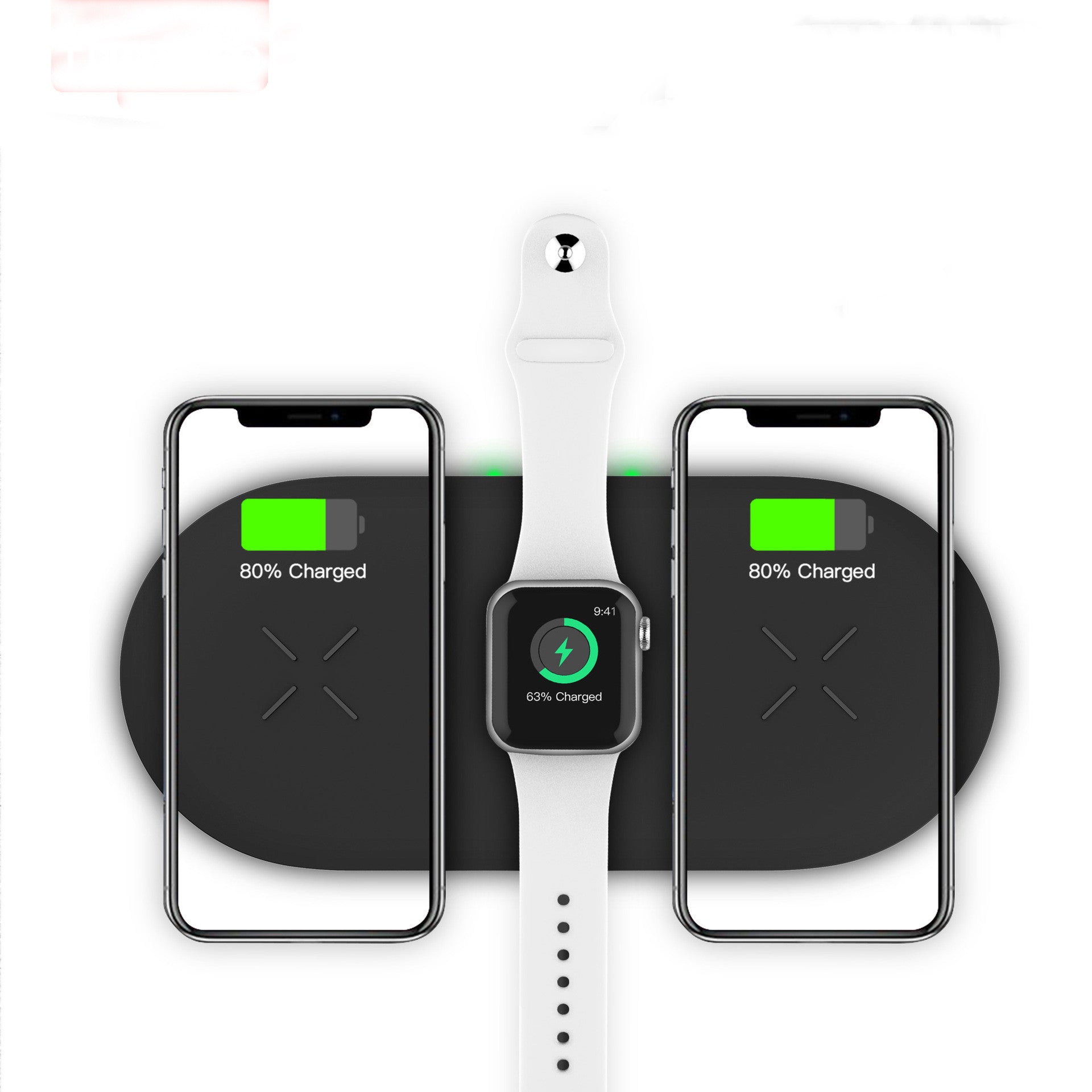 3-in-1 Wireless Charger Station – Dual 15W Fast Charging Dock for iPhone, Apple Watch (Series 1-7) & AirPods