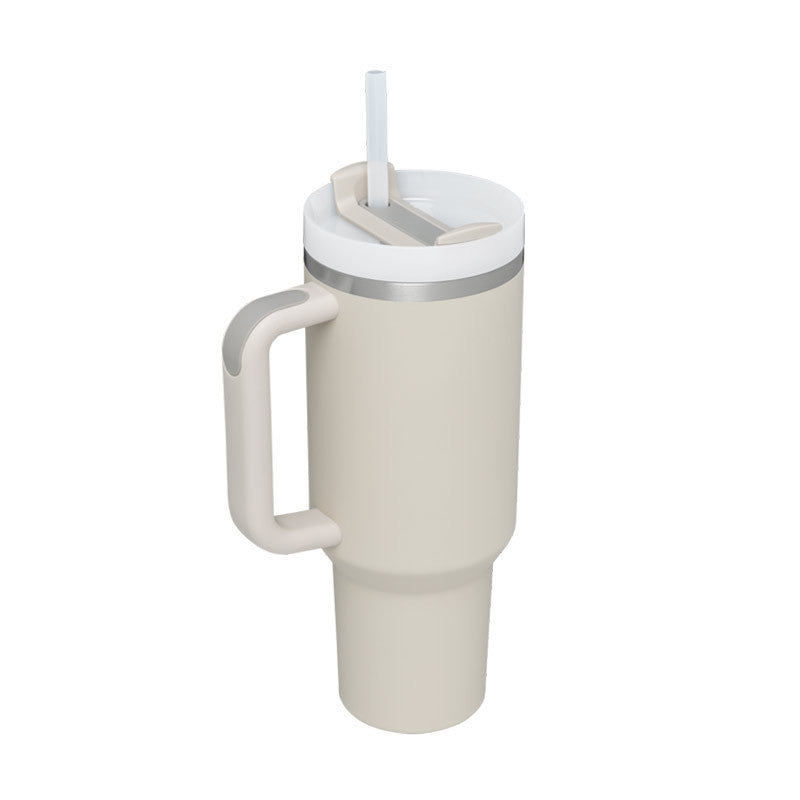 40oz Insulated Tumbler with Handle & Straw – Stainless Steel Spill-Proof Travel Mug with Lid for Coffee, Car, Gym, Office & Gifts
