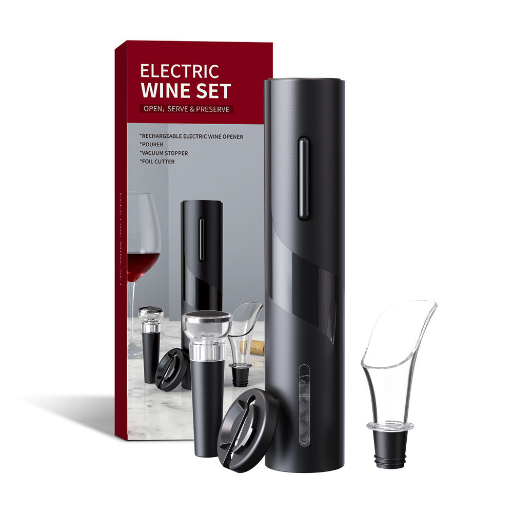 Electric Wine Opener Set – Cordless Corkscrew with Foil Cutter & Charger