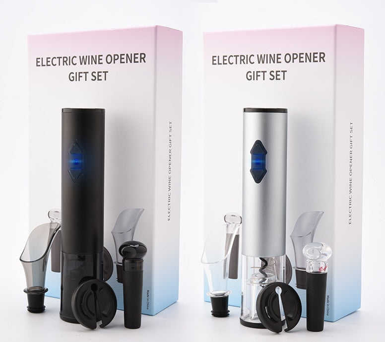 Electric Wine Opener Set – Cordless Corkscrew with Foil Cutter & Charger