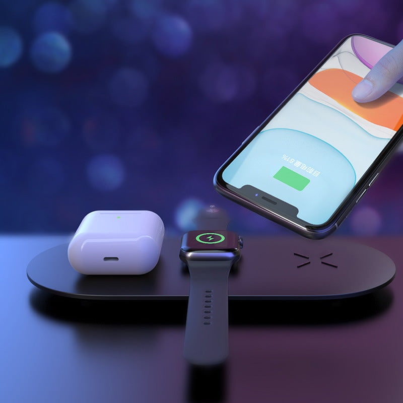 3-in-1 Wireless Charger Station – Dual 15W Fast Charging Dock for iPhone, Apple Watch (Series 1-7) & AirPods