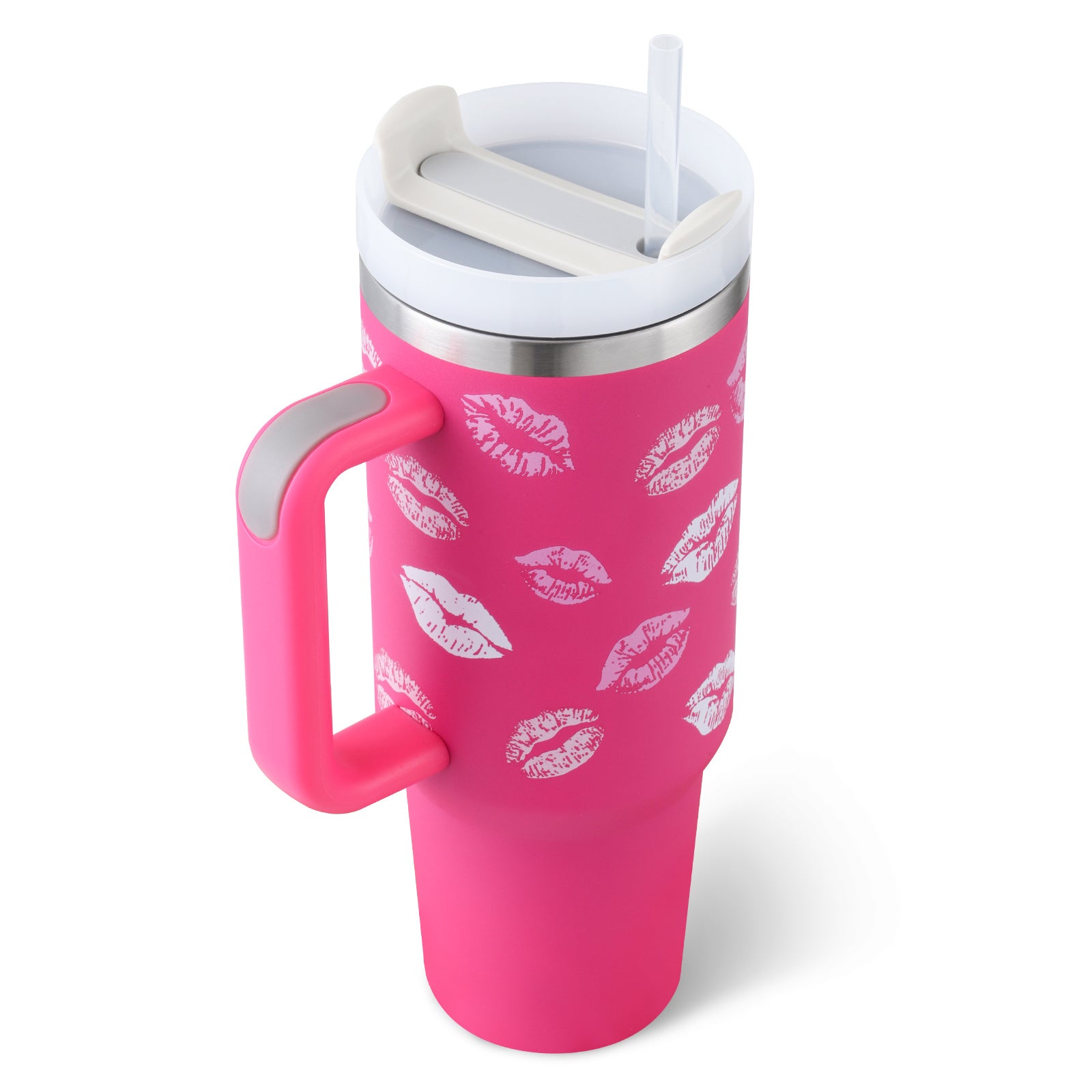 40oz Insulated Tumbler with Handle & Straw – Stainless Steel Spill-Proof Travel Mug with Lid for Coffee, Car, Gym, Office & Gifts