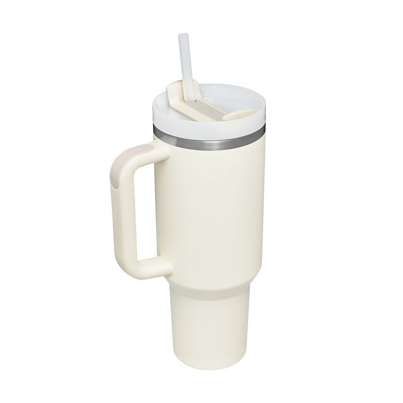 40oz Insulated Tumbler with Handle & Straw – Stainless Steel Spill-Proof Travel Mug with Lid for Coffee, Car, Gym, Office & Gifts