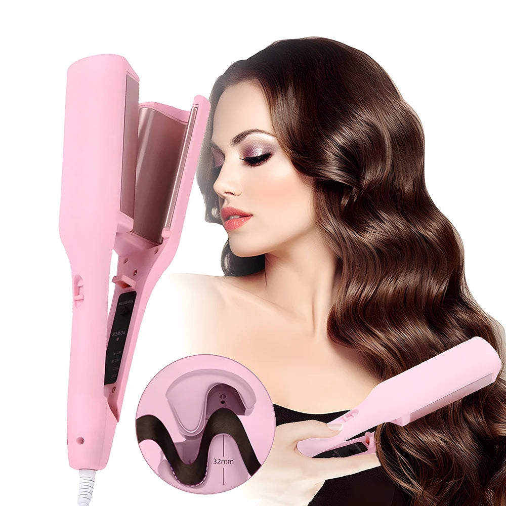32mm Deep Wave Hair Curler – Adjustable Temperature Curling Iron Wand, Fast-Heating Crimper Styler for All Hair Types