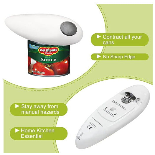 Electric Can Opener with Jar & Bottle Opener – Hands-Free Kitchen Tool