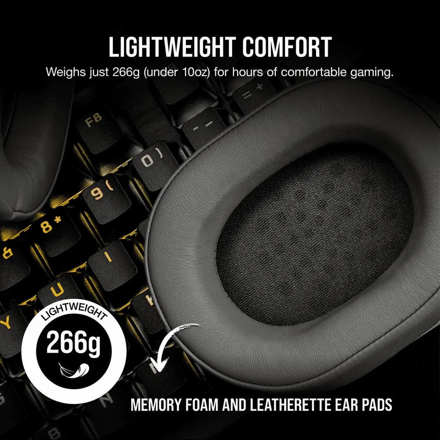Corsair HS55 Wireless Core Gaming Headset Wireless Audio or Bluetooth for PC, PS5, PS4 Mobile - Gray