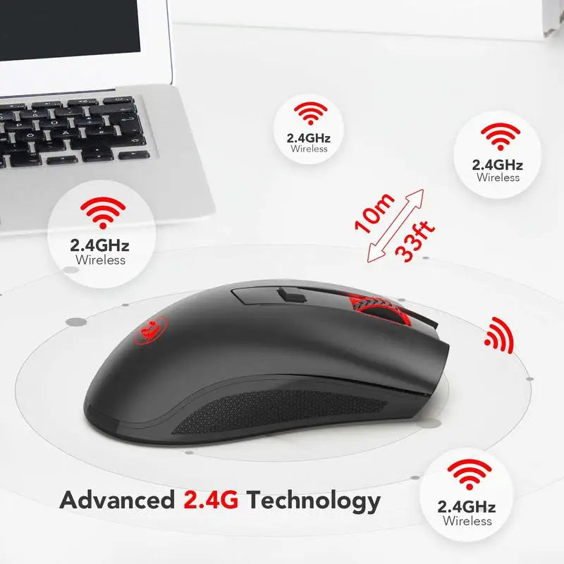 Redragon M652 Optical 2.4G Wireless Mouse with USB Receiver