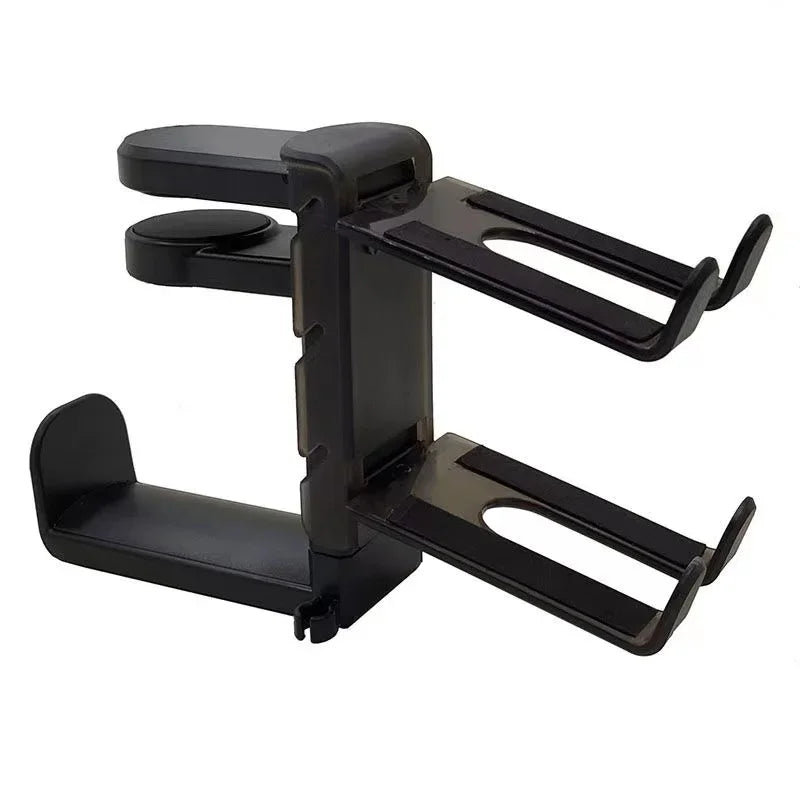 2-in-1 Gaming Headphone Stand – Adjustable Desk Edge Hook & Gamepad Headset Holder for Gamers