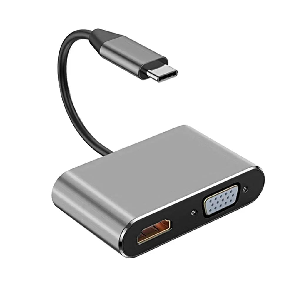 4-in-1 Type C Adapter Hub To HDTV VGA USB 3.0 Digital AV Multiport Adapter