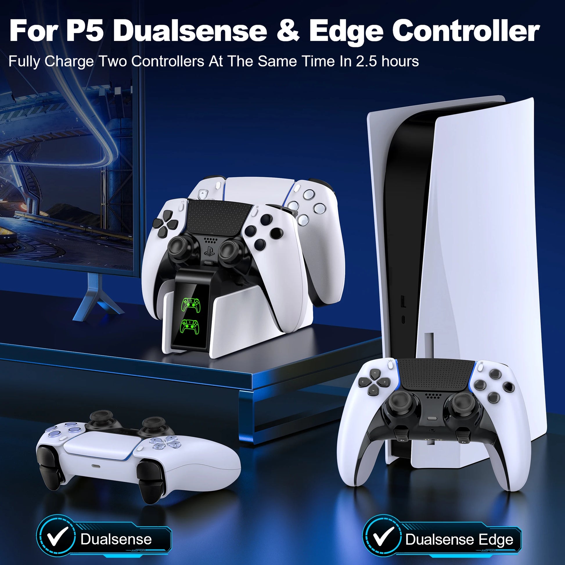 Dual Fast Charger for PS5 Wireless Controller