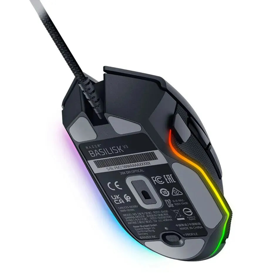 Razer Basilisk V3 Ergonomic Gaming Mouse – 26K DPI Optical Sensor, Chroma RGB, Fastest Gaming Mouse Switches, Fully Customizable