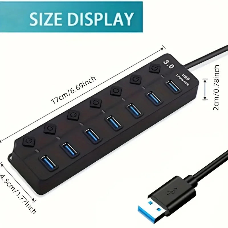 4/7-Port USB 3.0 Hub with LED Indicator