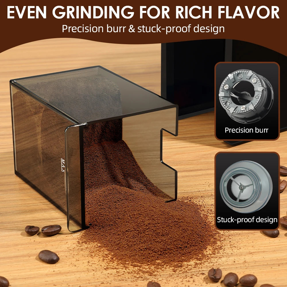 Electric Coffee Grinder with 28 Precision Settings – Perfect for Espresso, French Press & Drip