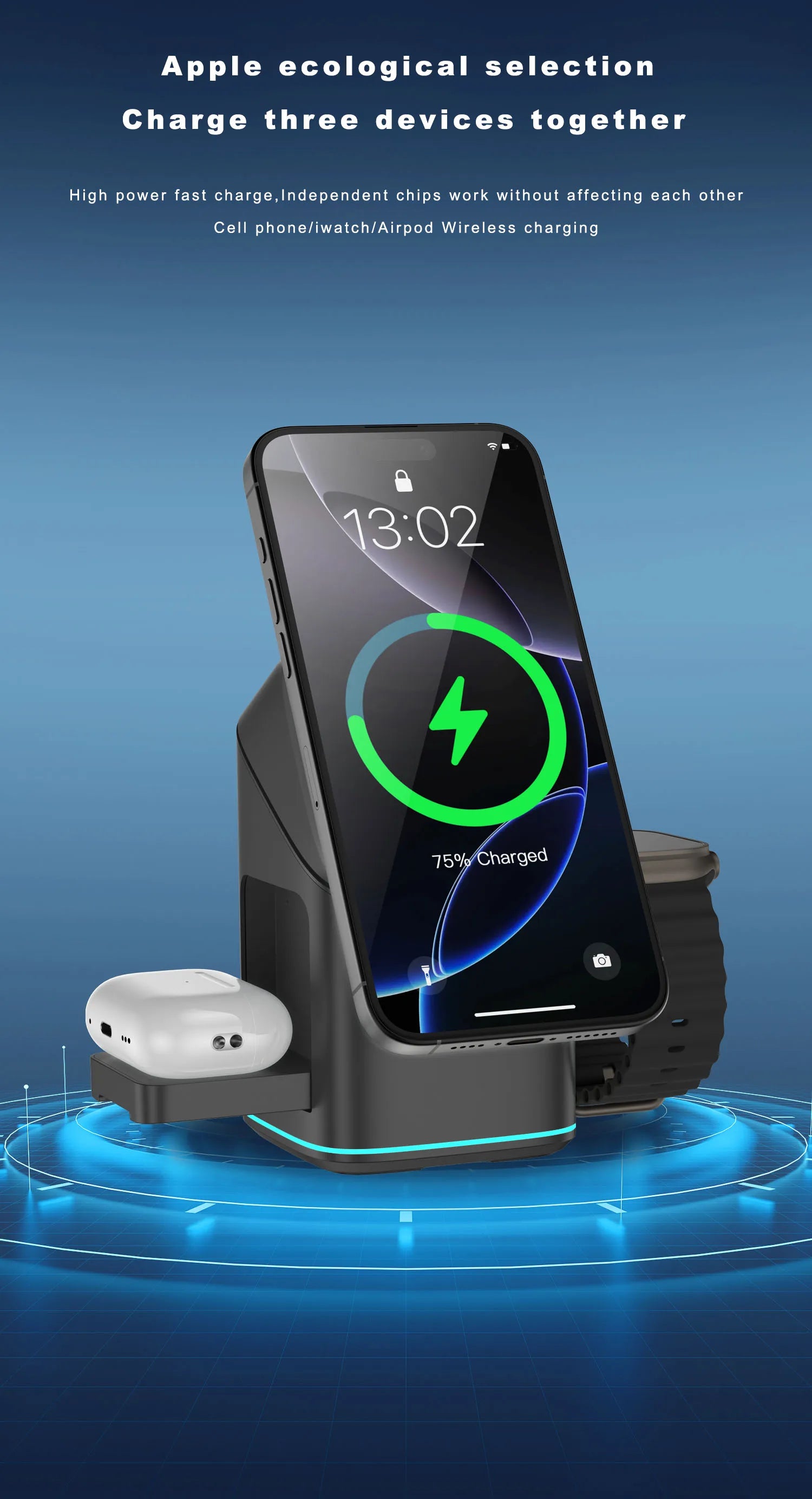 3 in 1 Charging Station iPhone Mag-Safe Charger