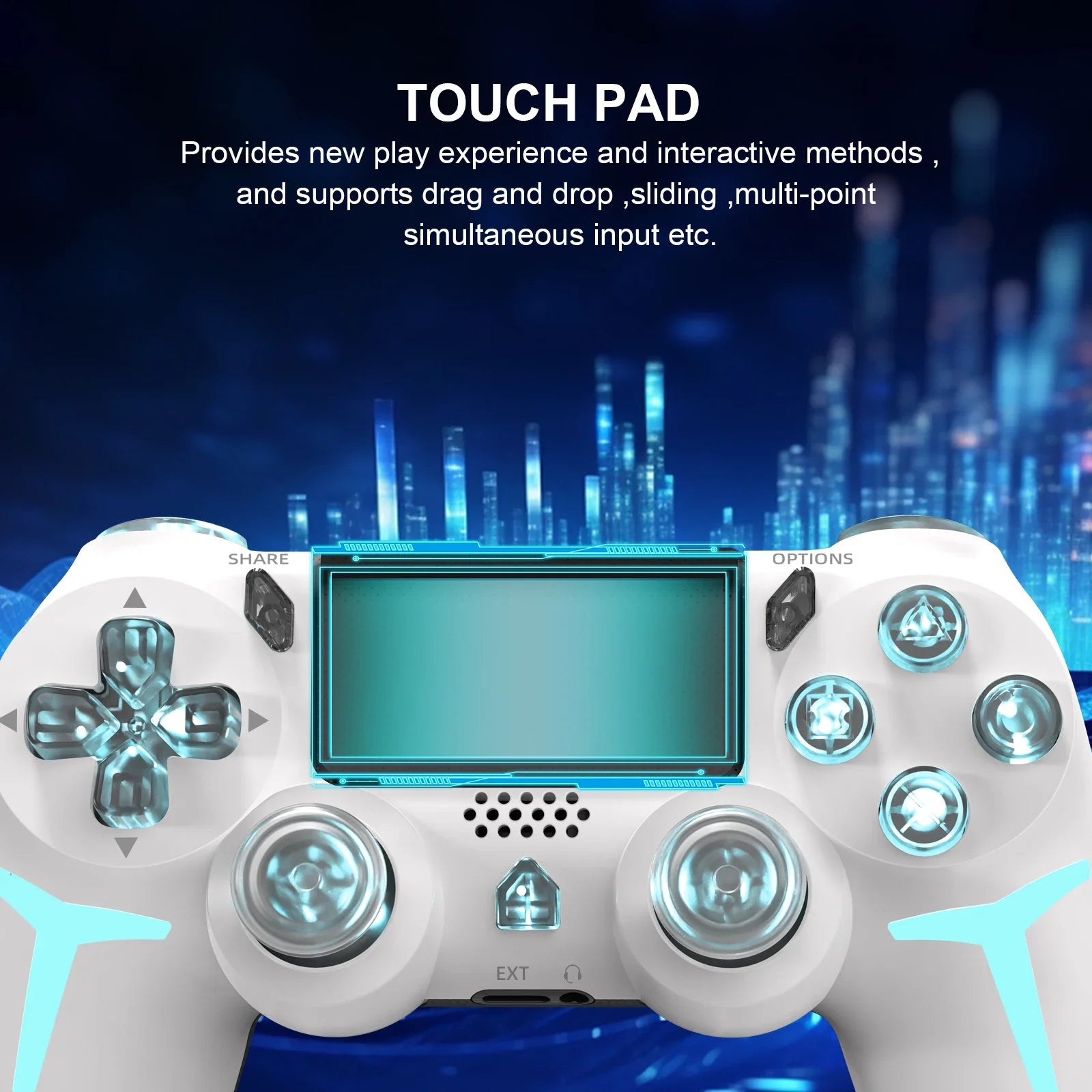 Multi-Platform Wireless Gaming Controller – RGB LED Bluetooth for PS4/PS3/PC