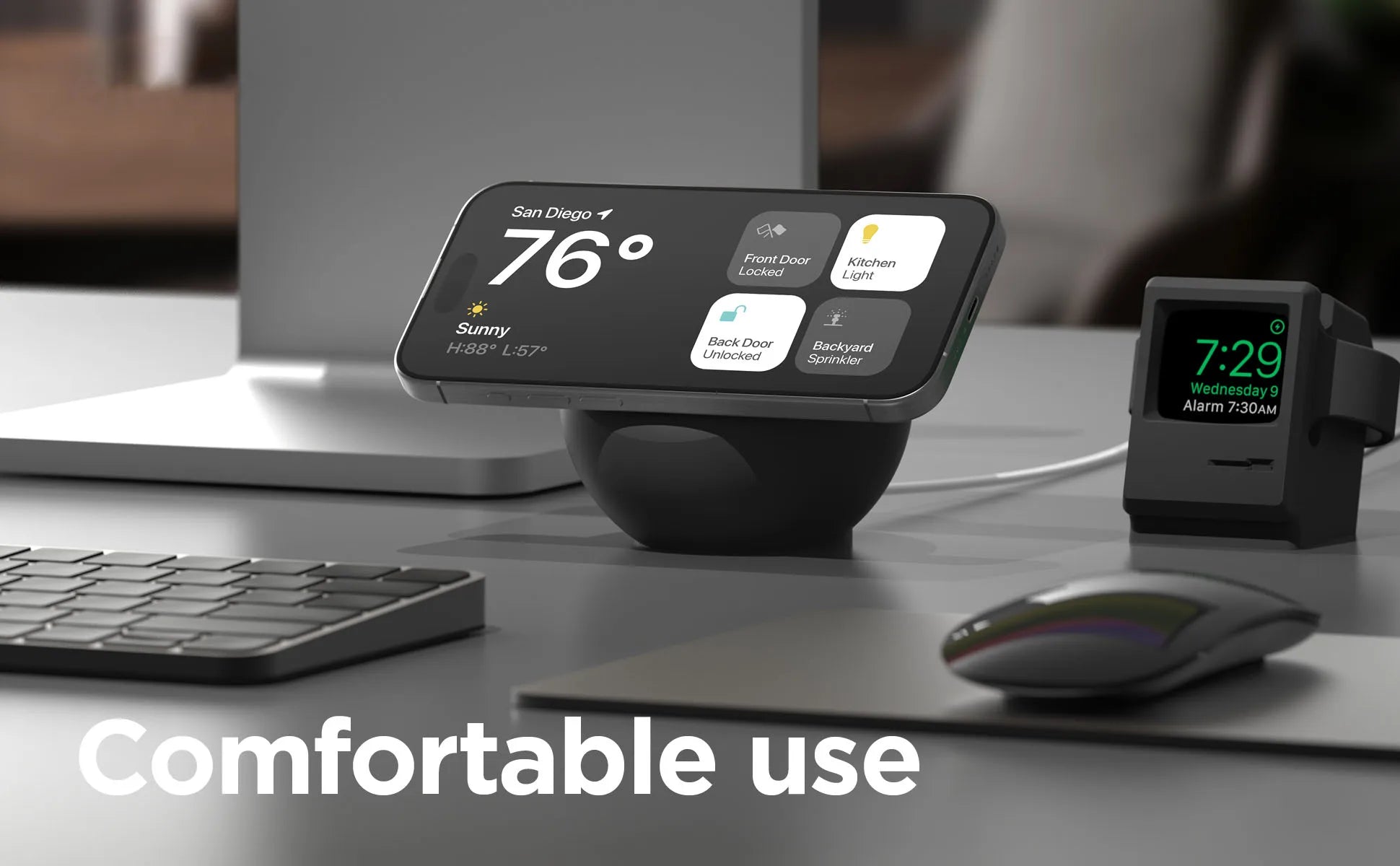 Apple MagSafe-Compatible Wireless Charger Stand – Magnetic Silicone Charging Base