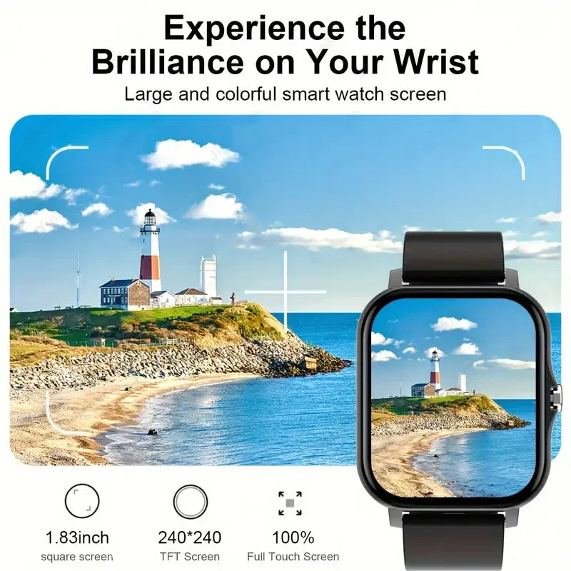 Bluetooth Smartwatch for Men & Women – Blood Pressure, Oxygen Tracker & More
