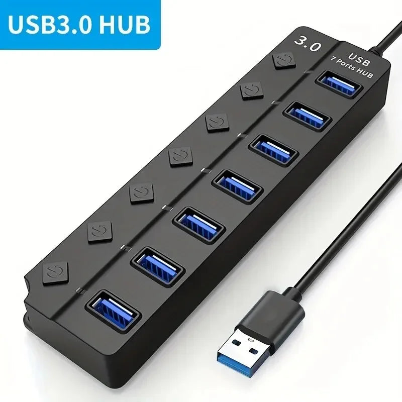 4/7-Port USB 3.0 Hub with LED Indicator