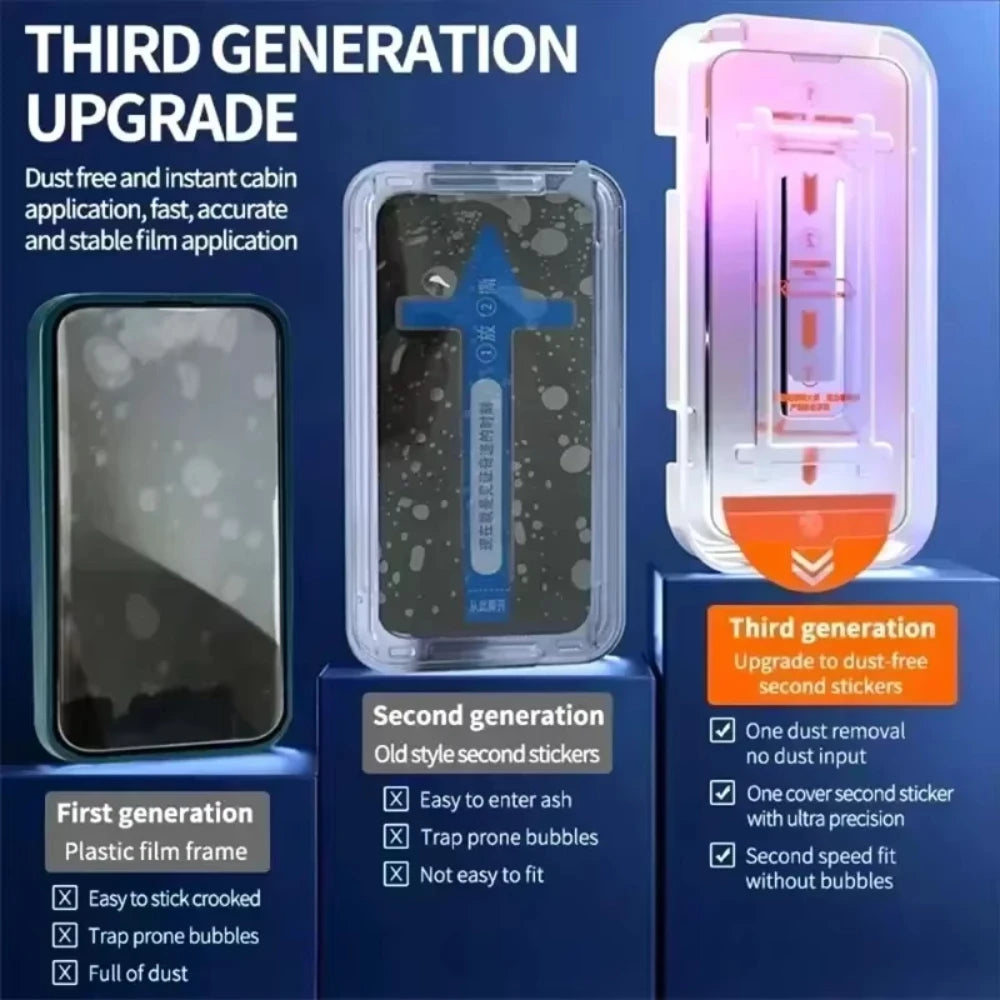 3Pcs Dust free Installation Tempered Glass