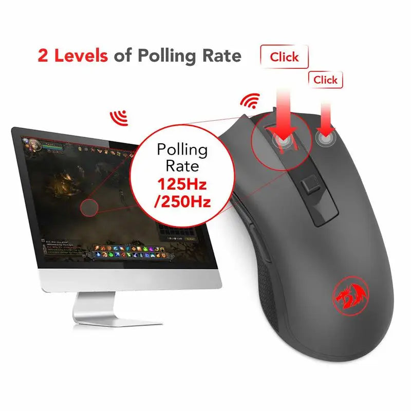 Redragon M652 Optical 2.4G Wireless Mouse with USB Receiver