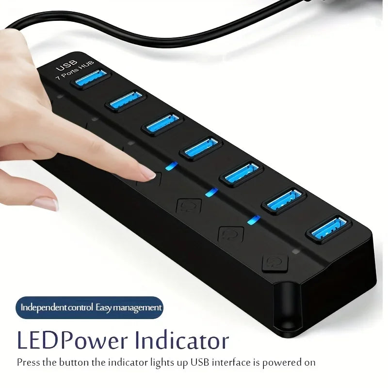 4/7-Port USB 3.0 Hub with LED Indicator