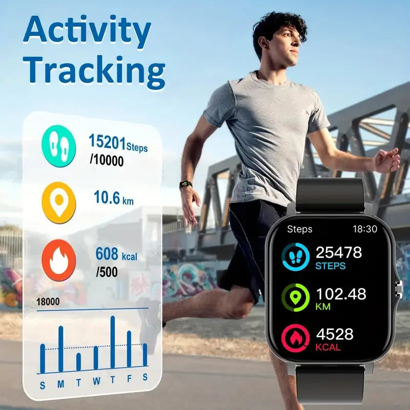Bluetooth Smartwatch for Men & Women – Blood Pressure, Oxygen Tracker & More