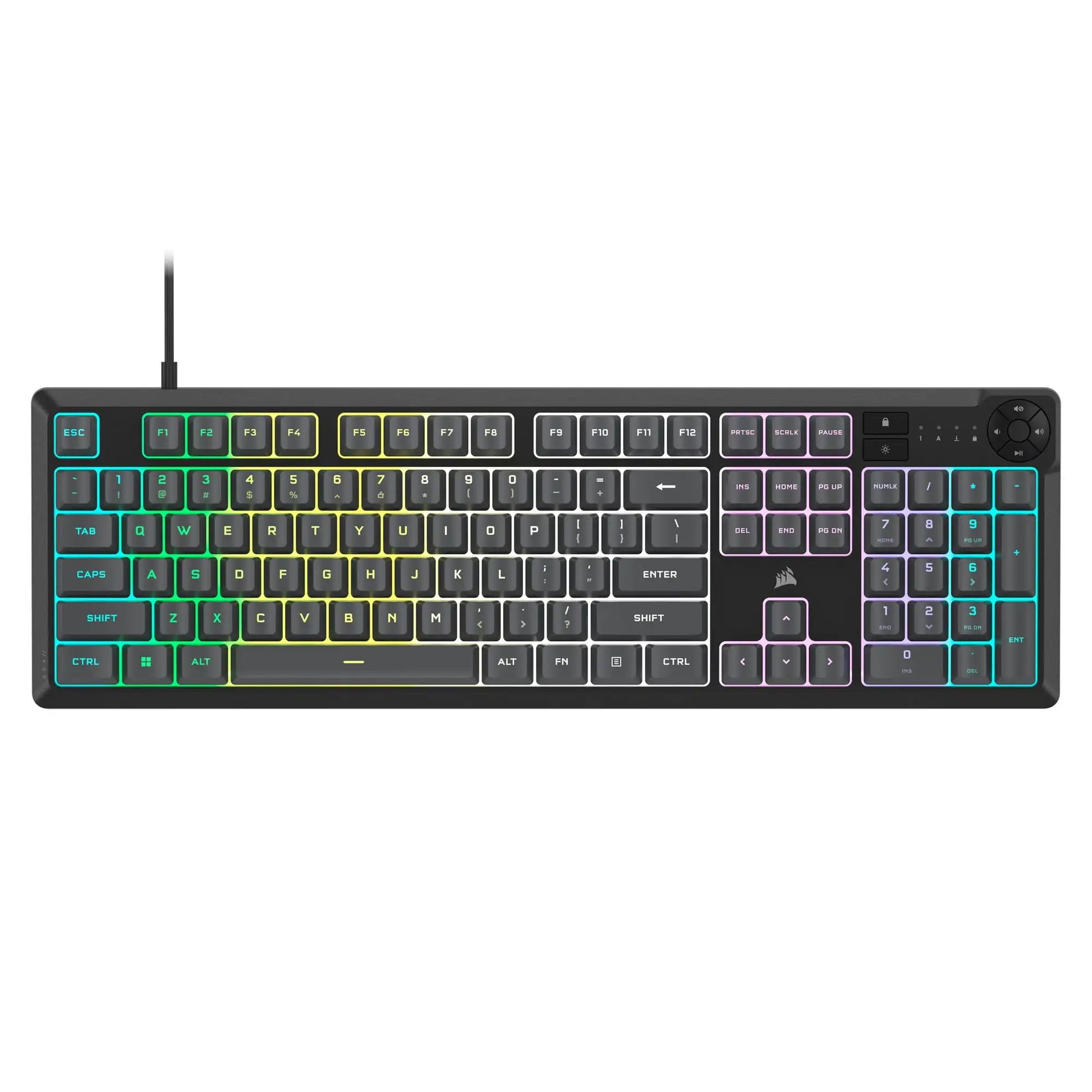 Corsair K55 CORE RGB Full Size USB Gaming Keyboard with Safety Leaflet, Black & Gray