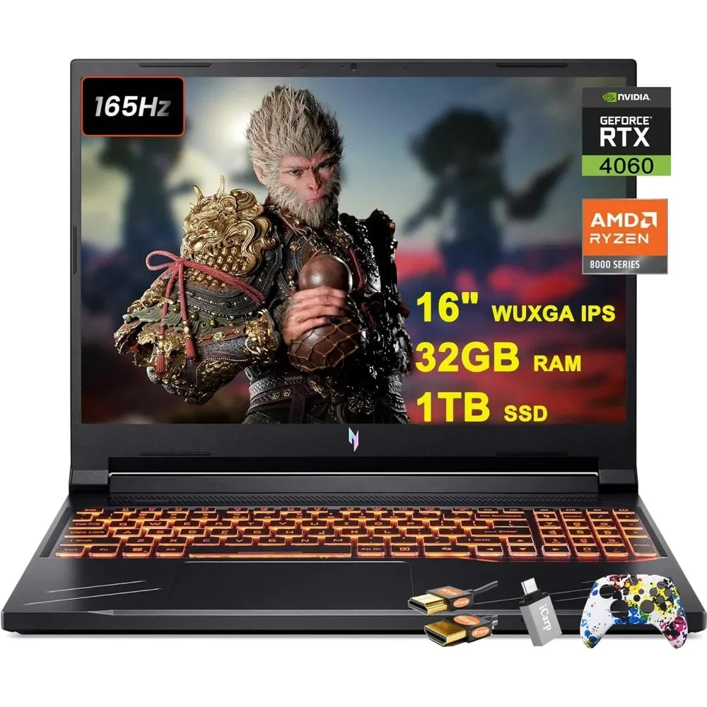 Acer Nitro V 16 Gaming Laptop 16" WUXGA IPS 165Hz AMD Zen 4 Octa-Core Ryzen 7 8845HS 32GB RAM 1TB SSD Ge