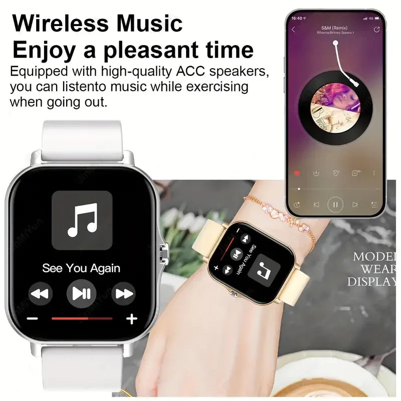 Bluetooth Smartwatch for Men & Women – Blood Pressure, Oxygen Tracker & More