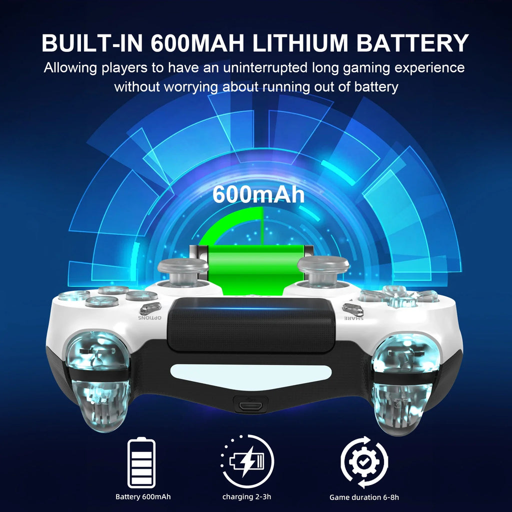 Multi-Platform Wireless Gaming Controller – RGB LED Bluetooth for PS4/PS3/PC