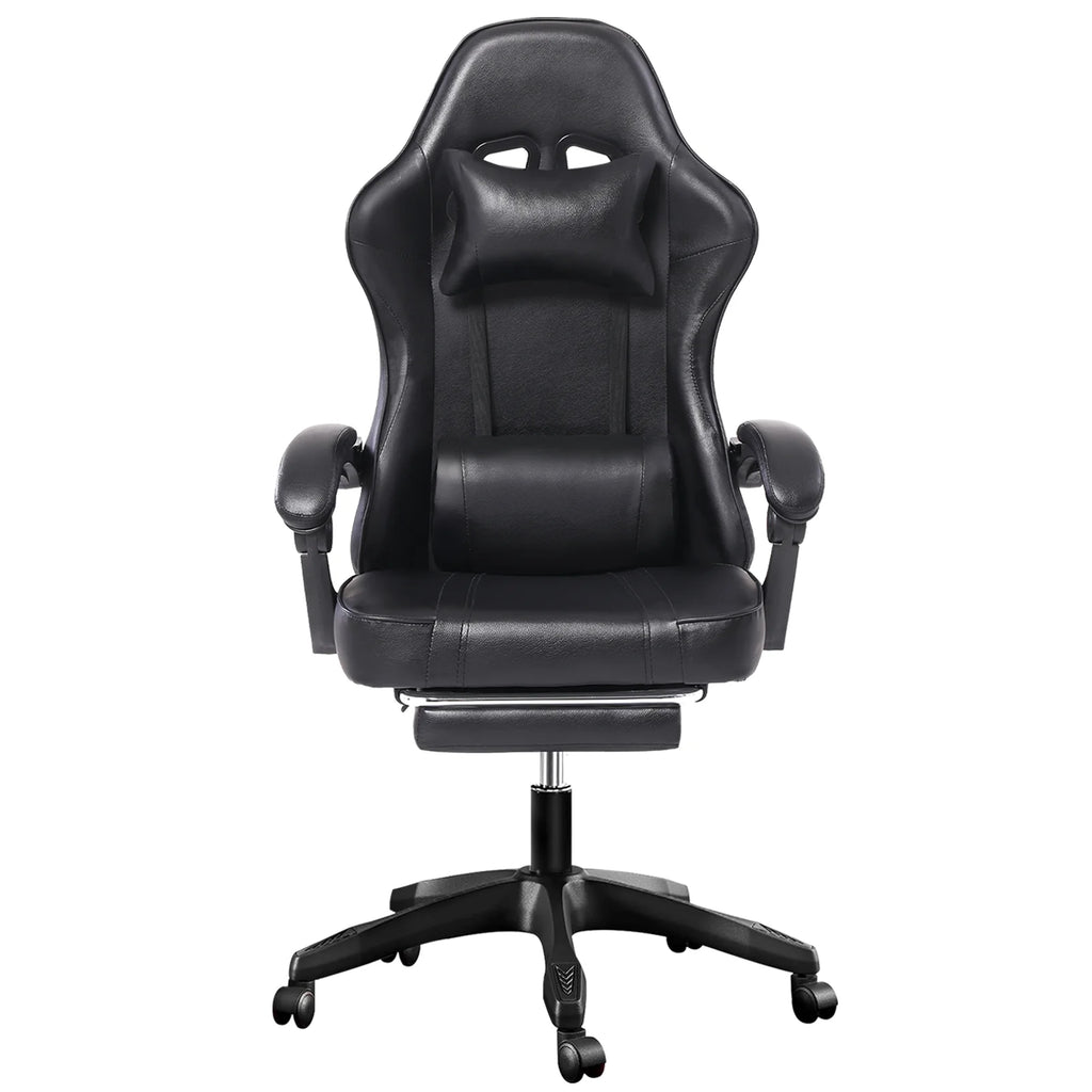Ergonomic Gaming Chair with Footrest – High-Back PU Leather Computer Chair with Headrest, Lumbar Support & Reclining Backrest