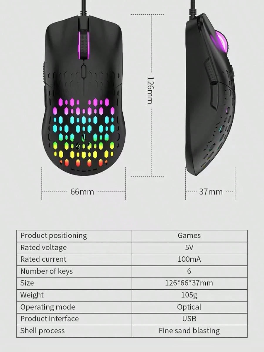 Wired RGB Gaming Mouse and Office For Microsoft Windows and Apple IOS System