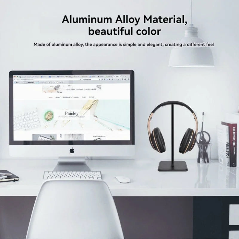 Universal Headphone Stand – Aluminum Alloy Headset Holder for Gaming Headphones & Desktop Earphones