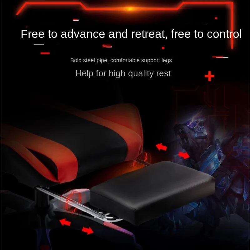 Ergonomic Gaming Chair – Adjustable Height, Reclining Backrest, Lumbar & Cervical Support for Video Games or Office Use
