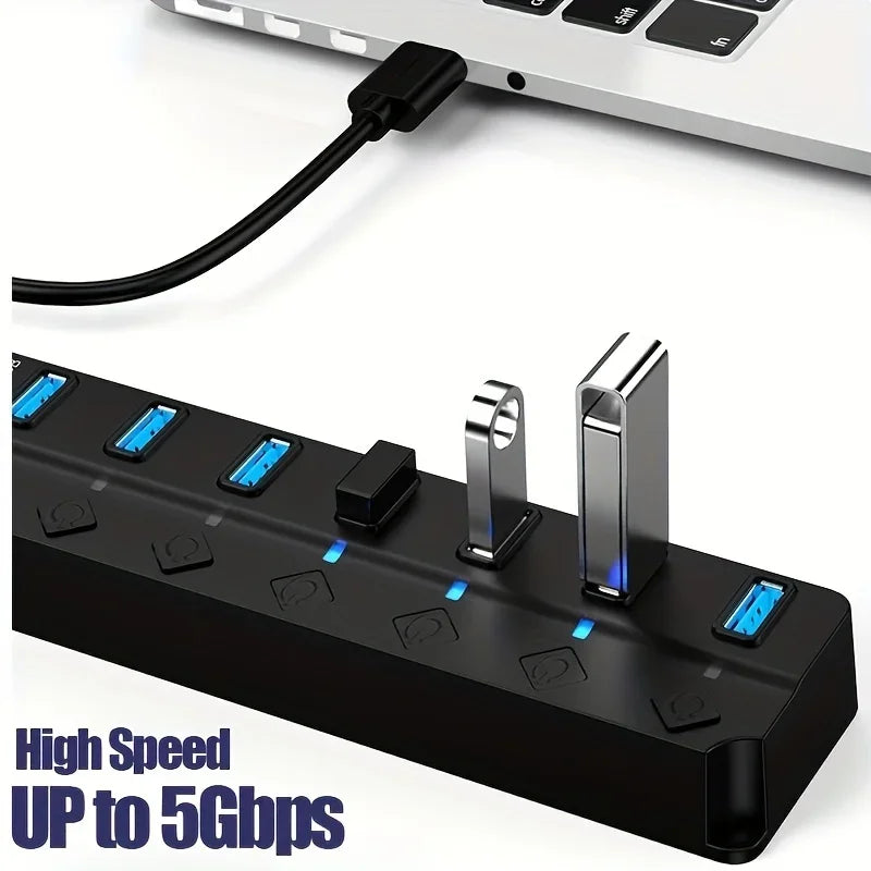 4/7-Port USB 3.0 Hub with LED Indicator
