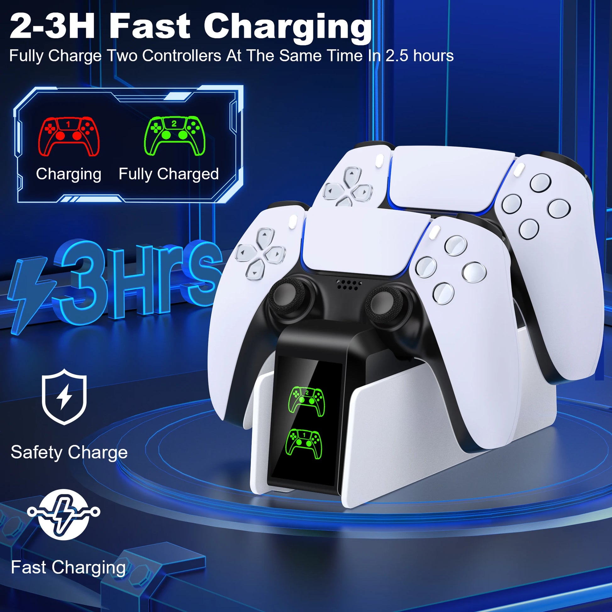 Dual Fast Charger for PS5 Wireless Controller