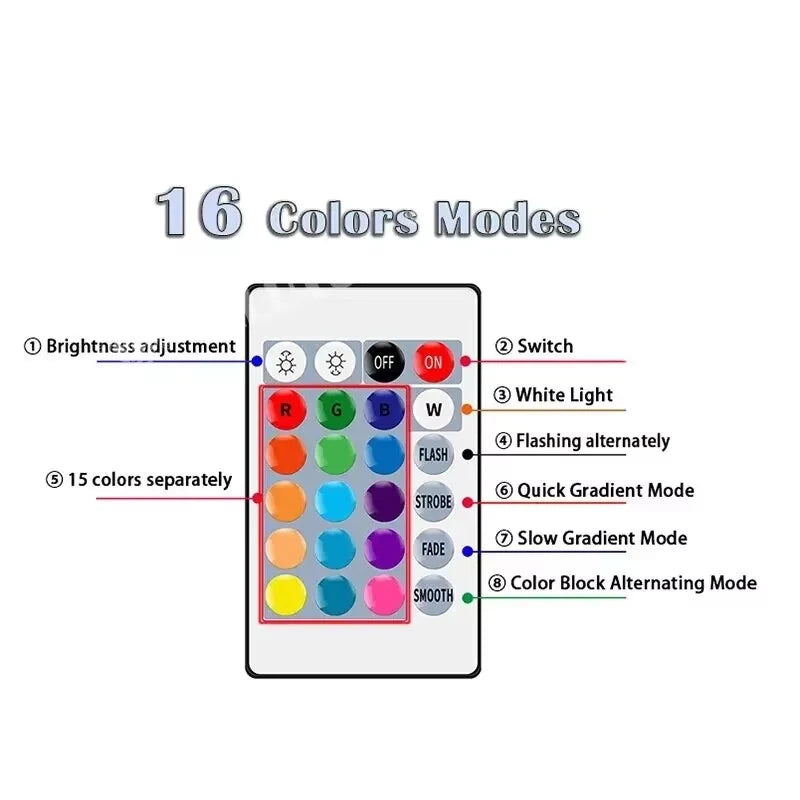 Remote Control Smart 16 Colors RGB Bulb Dimmable