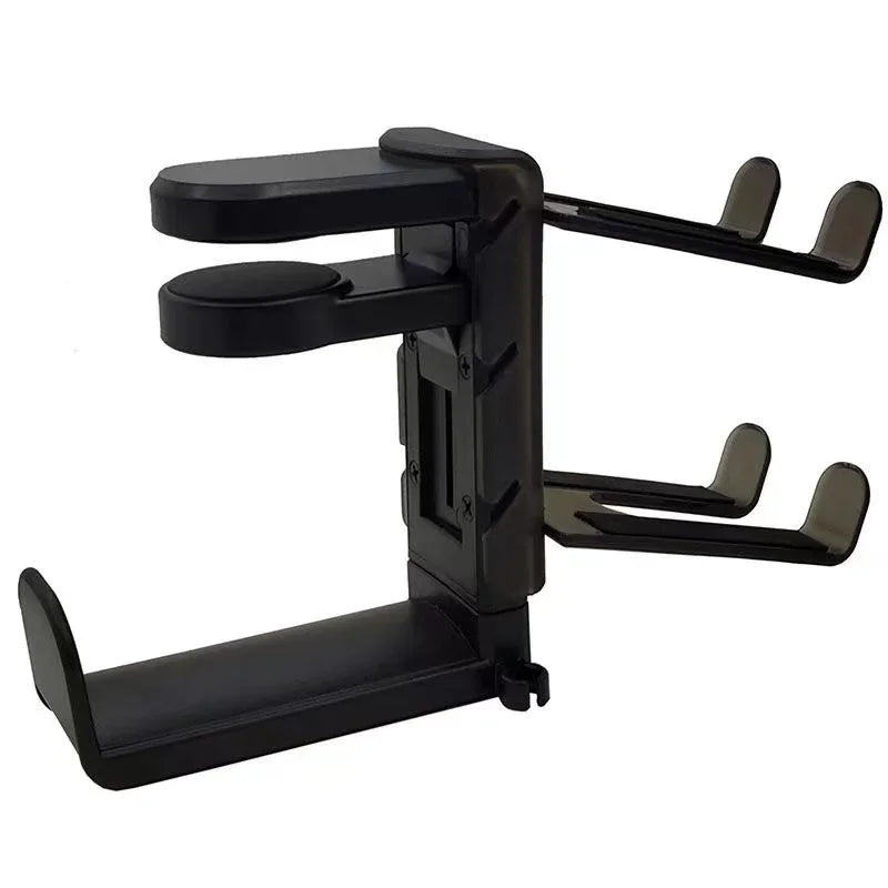 2-in-1 Gaming Headphone Stand – Adjustable Desk Edge Hook & Gamepad Headset Holder for Gamers