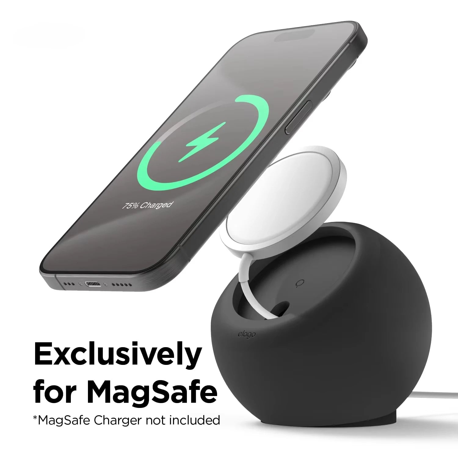 Apple MagSafe-Compatible Wireless Charger Stand – Magnetic Silicone Charging Base