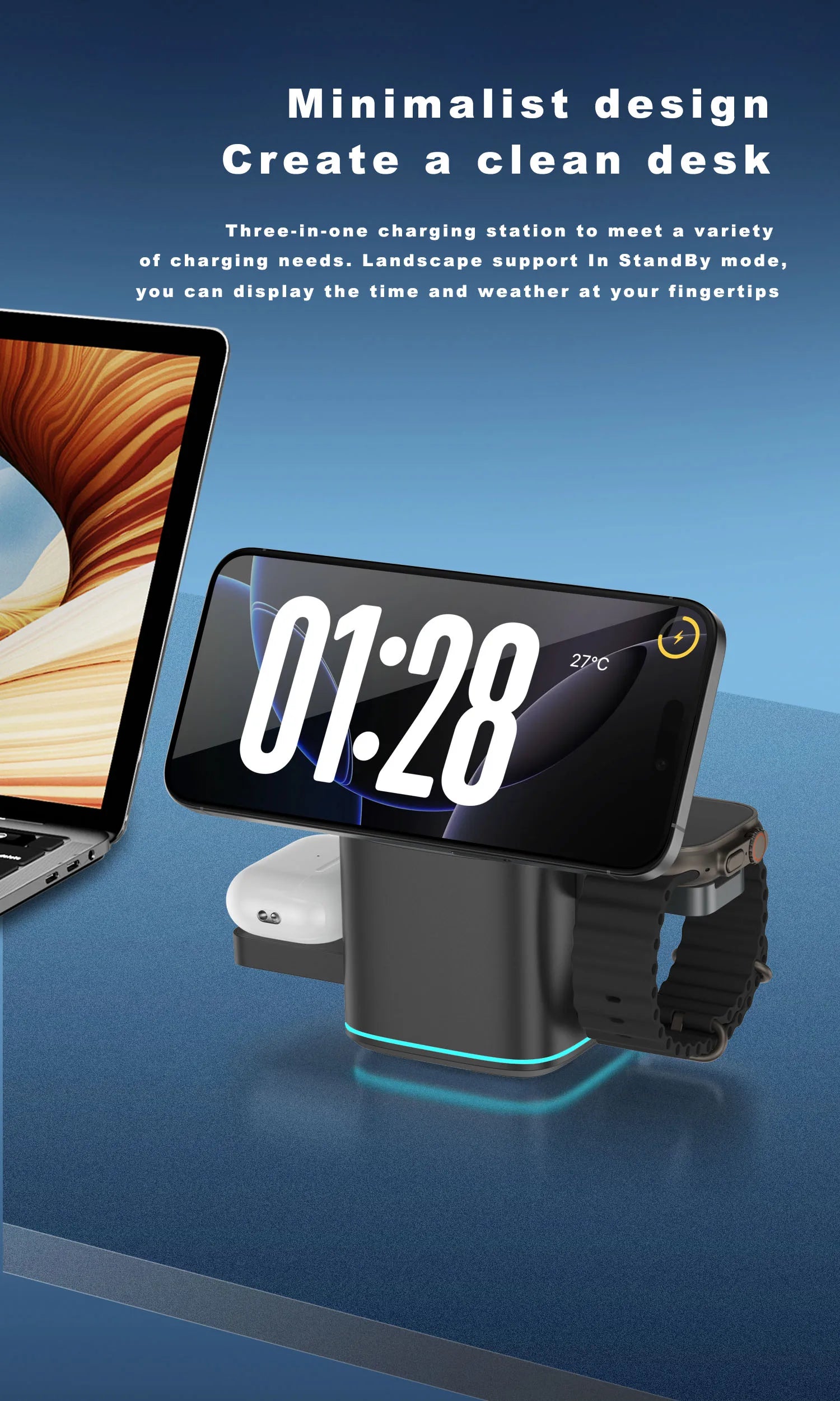 3 in 1 Charging Station iPhone Mag-Safe Charger