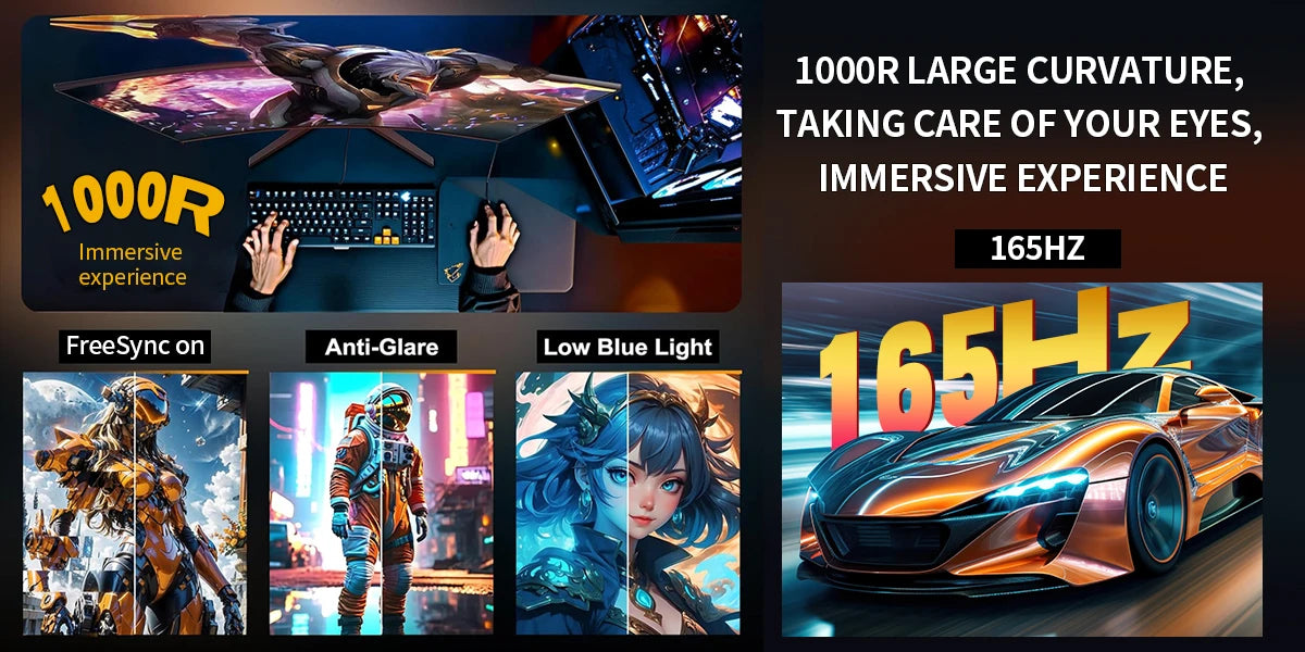 34'' 144Hz Curved Gaming Monitor Bezel-less