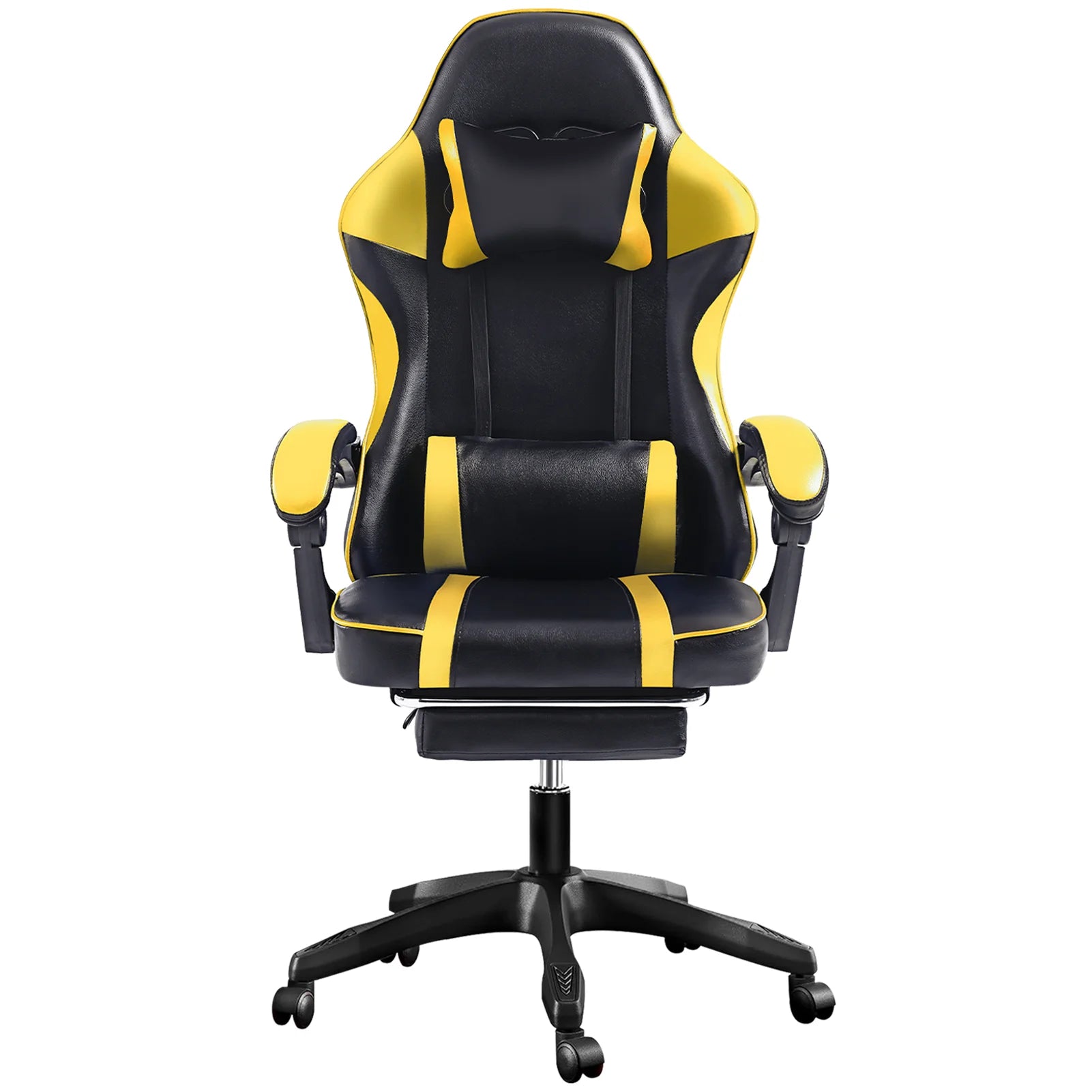 Ergonomic Gaming Chair with Footrest – High-Back PU Leather Computer Chair with Headrest, Lumbar Support & Reclining Backrest
