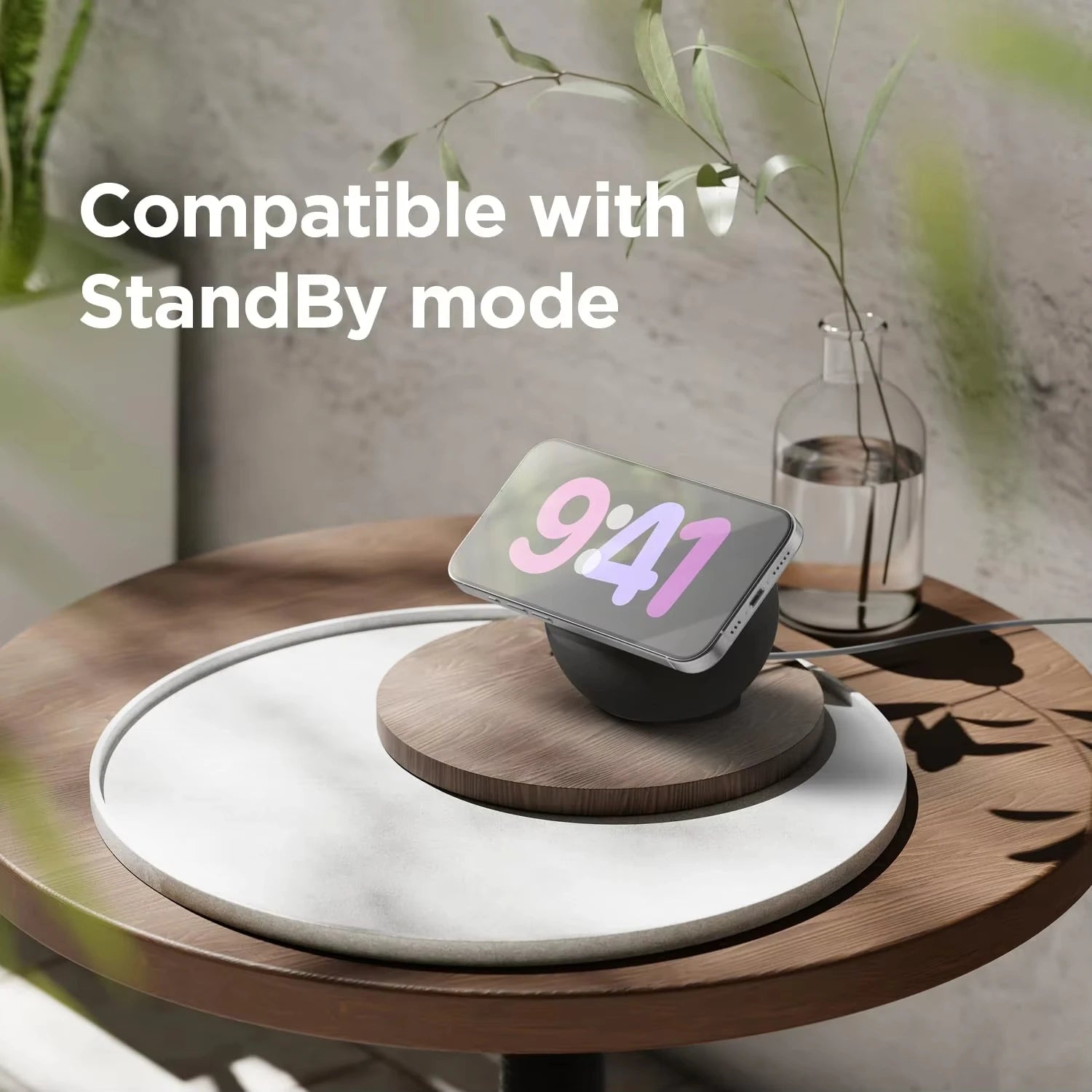 Apple MagSafe-Compatible Wireless Charger Stand – Magnetic Silicone Charging Base