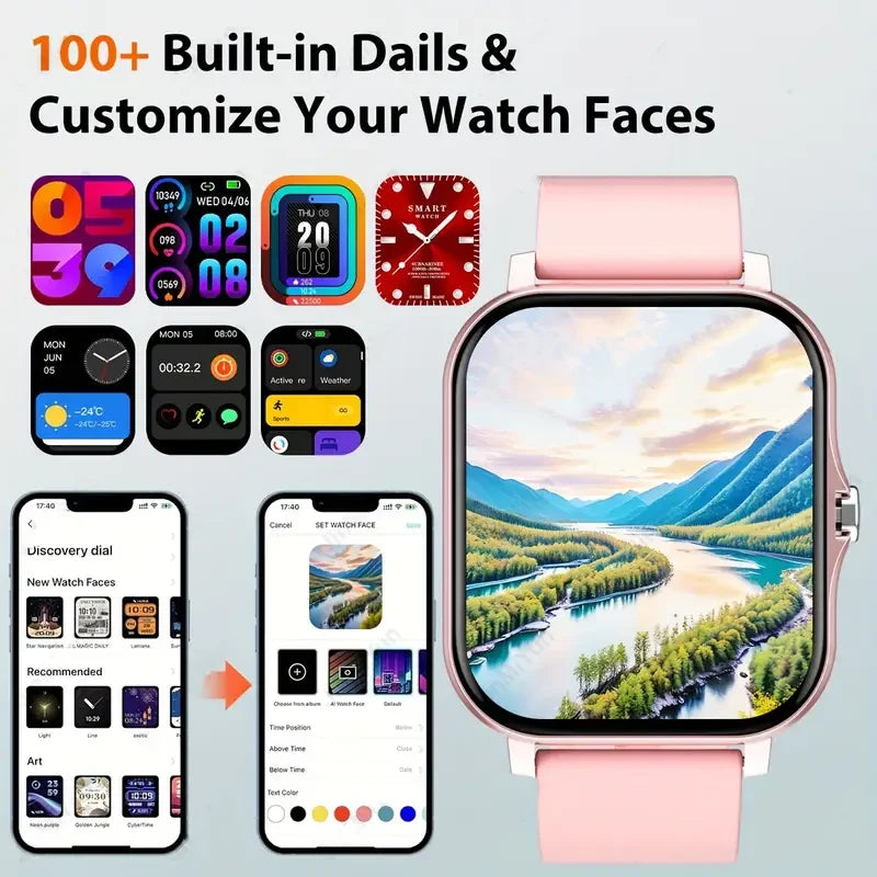 Bluetooth Smartwatch for Men & Women – Blood Pressure, Oxygen Tracker & More